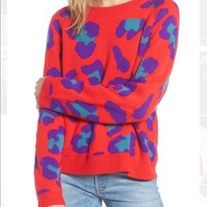 BLANKNYC Leopard Intarsia Sweater